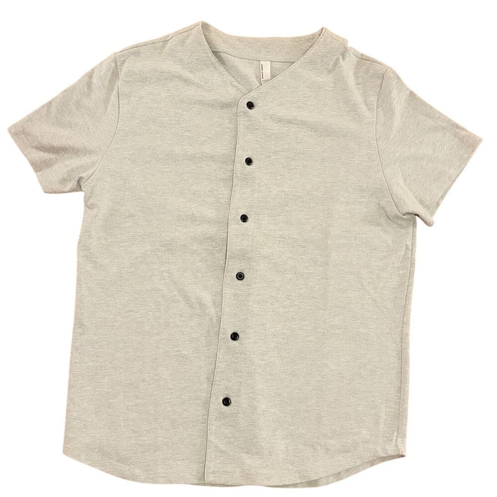 American Apparel Men's Gray Baseball Jersey Shirt